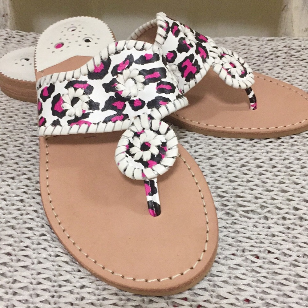 NWOT Jack Rogers Pink Leopard Print Sandals